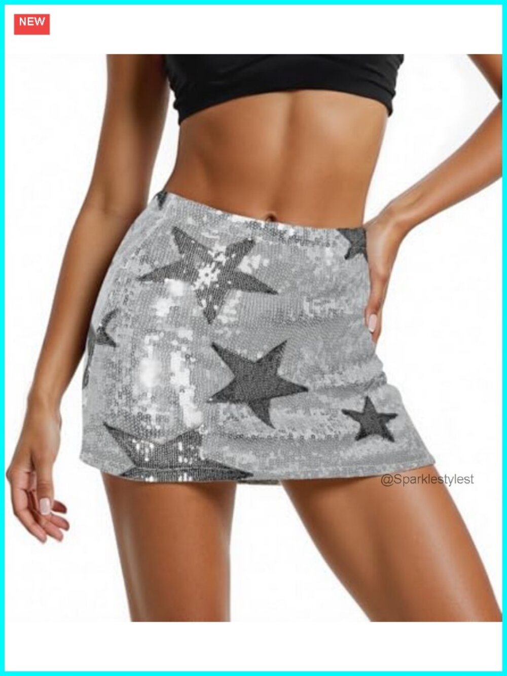 Low Rise Sequin Mini Skirt Women 100% Polyester Stretch Party Clubwear